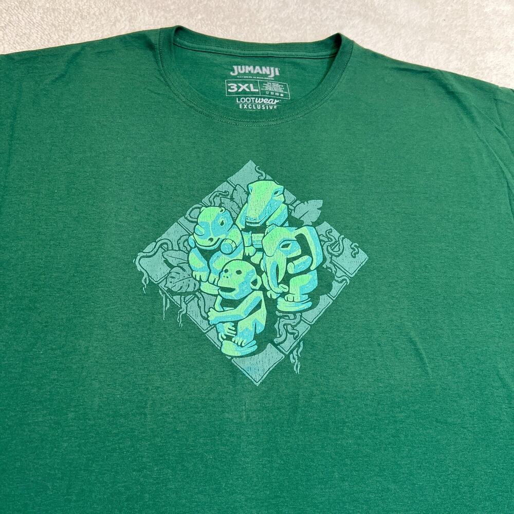 Lootcrate Mens T Shirt Jumanji Lootwear Short Sleeve Graphic Tee Green, Sz 3XL